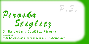 piroska stiglitz business card